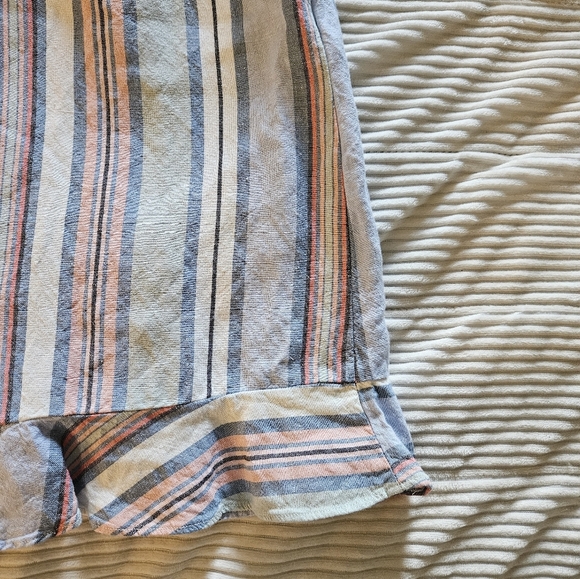 LOFT Striped Wrap Skirt with Ruffle Hem Size 6 - Picture 7 of 12